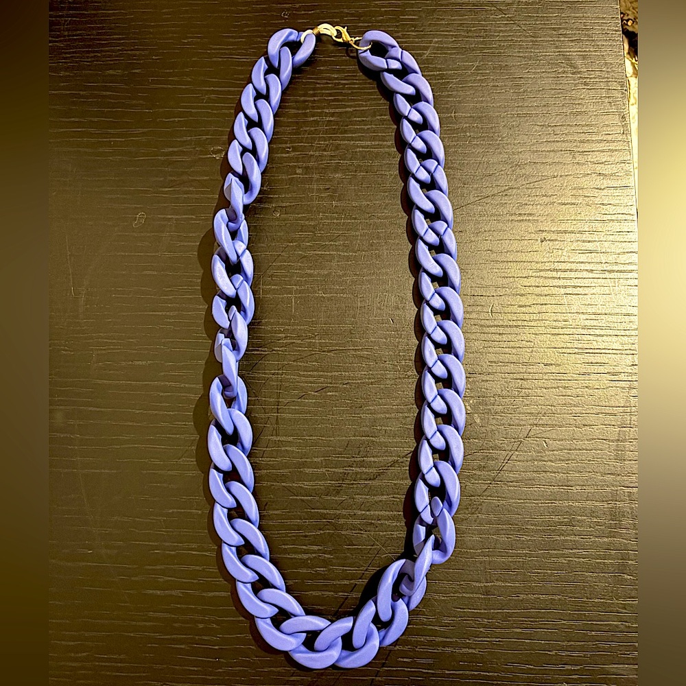 Blue chunky chain necklace